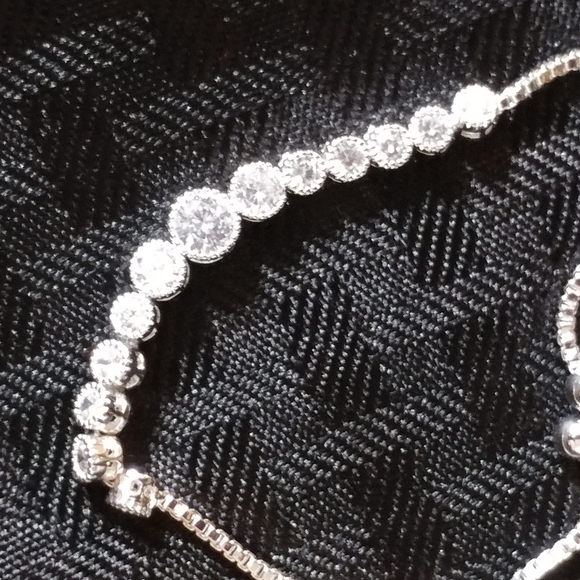 Cubic Zirconia Silver Bracelet by Amanda Blu - Picture 3 of 7